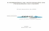 Anais II Seminário de Integração de Pesquisas do CERAT