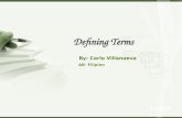 Definition, Defining Terms