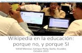 Wikipedia en la educación: porqué no y porqué SI