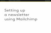 Setting up a newsletter using Mailchimp