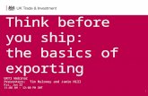 Think before you ship - the basics of exporting