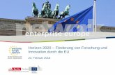 Horizon2020 – Förderung von Forschung und Innovation durch die EU
