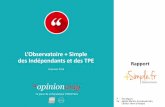 L'Observatoire +Simple des Indépendants et des TPE - Par OpinionWay - janvier 2016