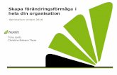 Frontit seminarium: "Skapa förändringsförmåga i hela din organisation" - Malmö 14 januari 2016