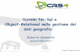 Sistemi No-Sql e Object-Relational nella gestione dei dati geografici 30 Sett. 2015 part1