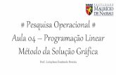 Pesquisa operacional - Aula 04 - Programação Linear III (Método da solução gráfica)