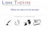 Présentation de Libre Théâtre au Master CTM, Université Paris I