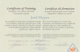 WHMIS Certificate - Joel