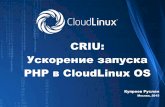 CRIU: ускорение запуска PHP в CloudLinux OS  -- Руслан Купреев