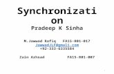 Synchronization Pradeep K Sinha