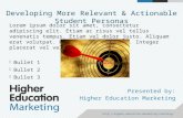 Create Relevant & Actionable Student Personas
