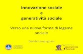 Innovazione sociale e generatività sociale Verso una nuova forma di legame sociale