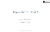 NTIC -  IFAG Réunion - Part 1 1ère année juillet 2016