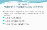 Unidad II Autoría y Participación Criminal