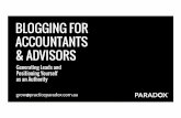 Blogging for Accountants & Advisors