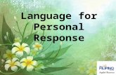 Language for personal responses
