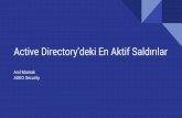 Microsoft Active Directory'deki En Aktif Saldirilar