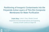 Partitioning of Inorganic Contaminants into the Polyamide Active Layers of Thin-film Composite Membranes for Water Purification