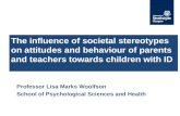 פרופ' ליסה וולפסון: השפעת סטריאוטיפים חברתיים על עמדות והתנהגות של הורים ומורים כלפי ילדים עם מוגבלות