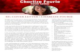 COVER LETTER, CURRICULUM VITAE CHARLIZE FOURIE