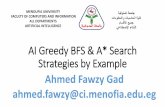 AI Greedy & A* Informed Search Strategies by Example