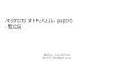 Abstracts of FPGA2017 papers (Temporary Version)