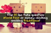 The 15 Lac Taka Question: World Tour or Money Sucking Wedding Traditions?