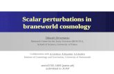 Scalar perturbations in braneworld cosmology Takashi Hiramatsu Research Center for the Early Universe (RESCEU), School of Science, University of Tokyo.