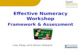 Effective Numeracy Workshop Framework & Assessment Lisa Heap and Alison Howard.