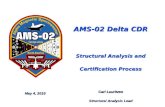 AMS-02 Delta CDR Structural Analysis and Certification Process Carl Lauritzen Structural Analysis Lead Jacobs Engineering
