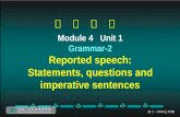 高 一 英 语 Module 4 Unit 1 Grammar-2 Reported speech: Statements, questions and imperative sentences.