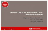 Www.ifrc.org Saving lives, changing minds. Disaster Laws Disaster Law at the International Level: Global commitments Regional Disaster Law Forum 10  11.