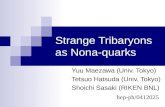 Strange Tribaryons as Nona-quarks Yuu Maezawa (Univ. Tokyo) Tetsuo Hatsuda (Univ. Tokyo) Shoichi Sasaki (RIKEN BNL) hep-ph/0412025.