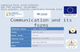 Communication and its forms Gymnázium Pavla Jozefa Šafárika Kód ITMS projektu: 26110130661 Názov…