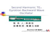 Second Harmonic TE 21 Gyrotron Backward Wave Oscillator 報 告 人：吳 庭 旭 指 導 教 授：葉…