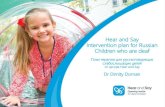 Hear and Say Intervention Plan for Russian-Speaking Children Who Are Deaf - Dimity Dornan, Eng/Ru
