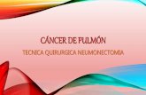 CANCER DE PULMON + TECNICA QUIRURGICA NEUMONECTOMIA
