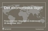 Magdalena Anderssons presentationsbilder om det ekonomiska laget vid pressträff 2017-12-19
