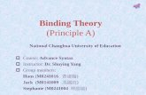 The proposal of advanced syntax, especially in binding theory