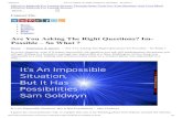 Are you asking the right questions  im possible – so what ?