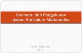 Geometri dan Pengukuran dalam Kurikulum Matematika · PDF fileSI SD kelas I smt 1 Geometri dan Pengukuran 2. Menggunakan pengukuran waktu dan panjang 2.1 Menentukan waktu (pagi, siang,