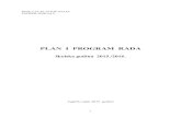 PLAN I PROGRAM RADA - · PDF fileOperativni programi i planovi rada organa upravljanja 39 4.2.1. ... osnovne plesne škole u okviru kojih je utvrđen nastavni plan i program predškolskog