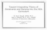 Toward Integrating Theory of Constraints and Deming …docshare01.docshare.tips/files/15556/155563011.pdf · Toward Integrating Theory of Constraints and Deming into the HCA ... Deming