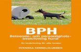 BPH - Beteende- och personlighetsbeskrivning hund · PDF file3 BPH är en beskrivning vars syfte är att bidra till ökad kunskap om hundars mentalitet. Det är till god hjälp för