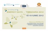 ENERGY DAYS - TIMI OARA 2012 18-19 IUNIE 2012 - dmmt.ro BARBUTA - ICEMENERG.pdf · • achizii i utilizare echipamente electrocasnice cu performane energetice ridicate ... standardelor
