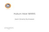 Hukum Adat WARIS - Joeni Arianto Kurniawan · PDF fileSoepomo: • “Hukum Adat Waris memuat peraturan-peraturan yg mengatur proses meneruskan serta mengoperkan barang-barang harta