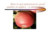 How to get and preserve good quality in apples – a short ... · PDF fileBitter pit in apples Groups of cells with low ... storage, when the fruit it brought ... • ULO – Ultra