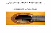 ENCOUNTER and EXCHANGE - stevens- · PDF fileENCOUNTER and EXCHANGE Guitar Summit ... Heinrich Albert (1870-1950) and ... 11:00 – 11:30 Jun Sugawara (Japan) Fernando Sor: Lost Works