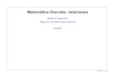Matematica Discreta: relaciones´ · PDF fileContenidos Relaciones binarias • Relaciones de equivalencia [Aritmética modular] • Clases de equivalencia • Conjunto cociente •