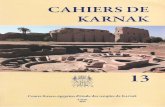 CAHIERS DE KARNAK -  · PDF fileJean-François Carlotti, Ernst Czerny, ... 373-399 Membra disiecta ptolemaica (I) ... 4 K. JANSEN-WINKELN, op. cit., p